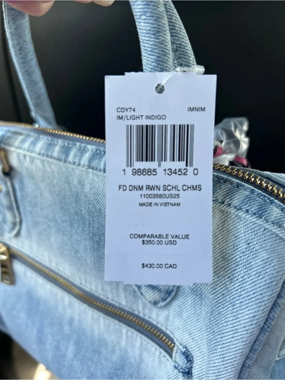 Coach loved denim medium rowan satchel / charms included